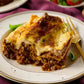 Beef lasagne on plate