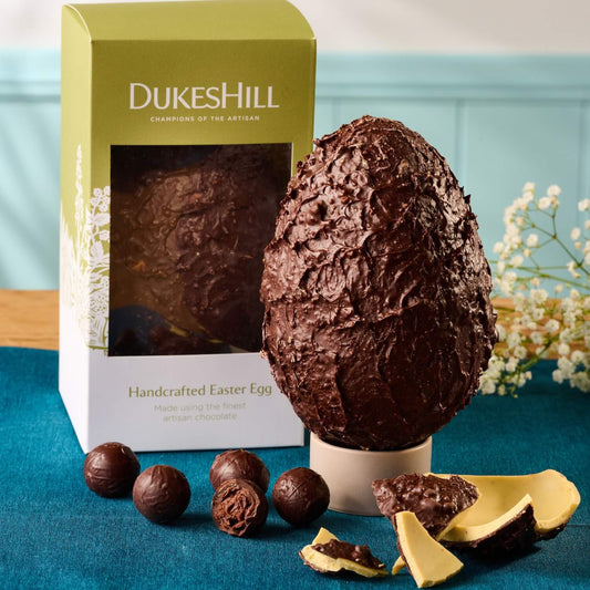 Dark chocolate and pistachio easter egg