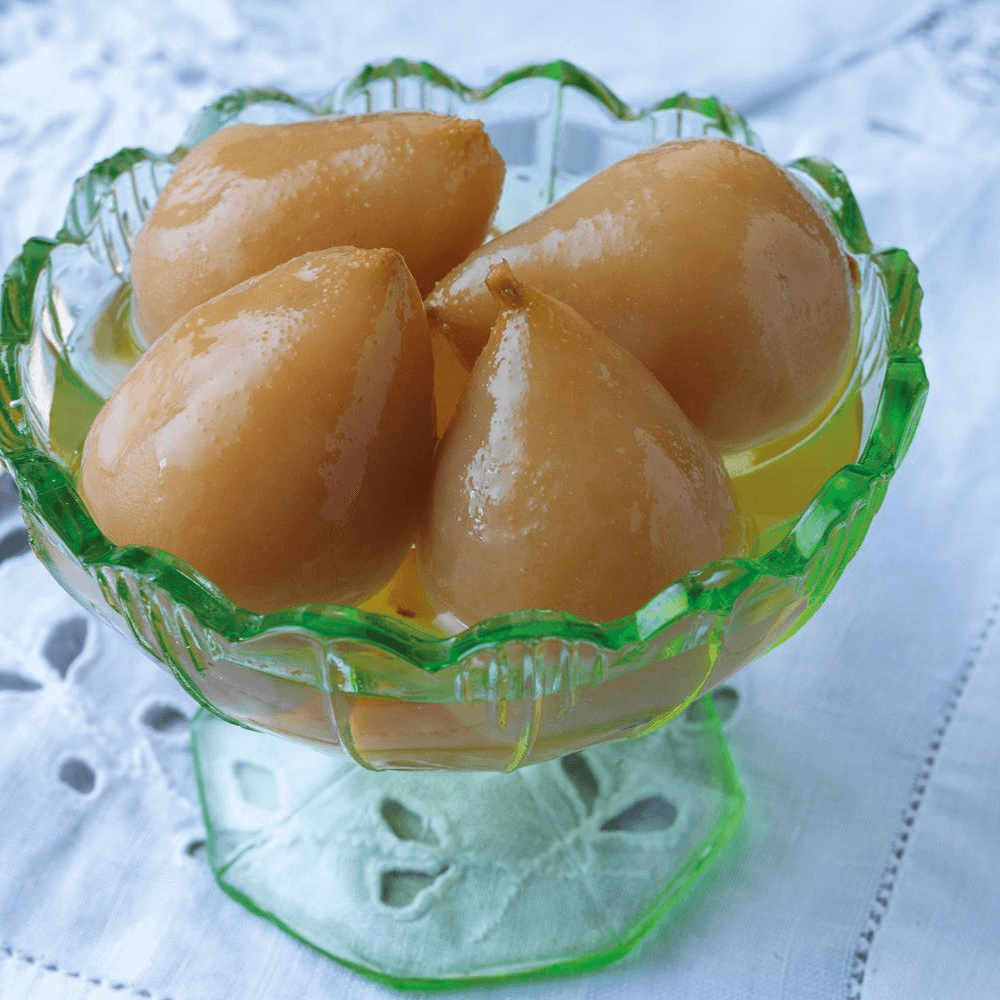 Pears with Calvados in Syrup