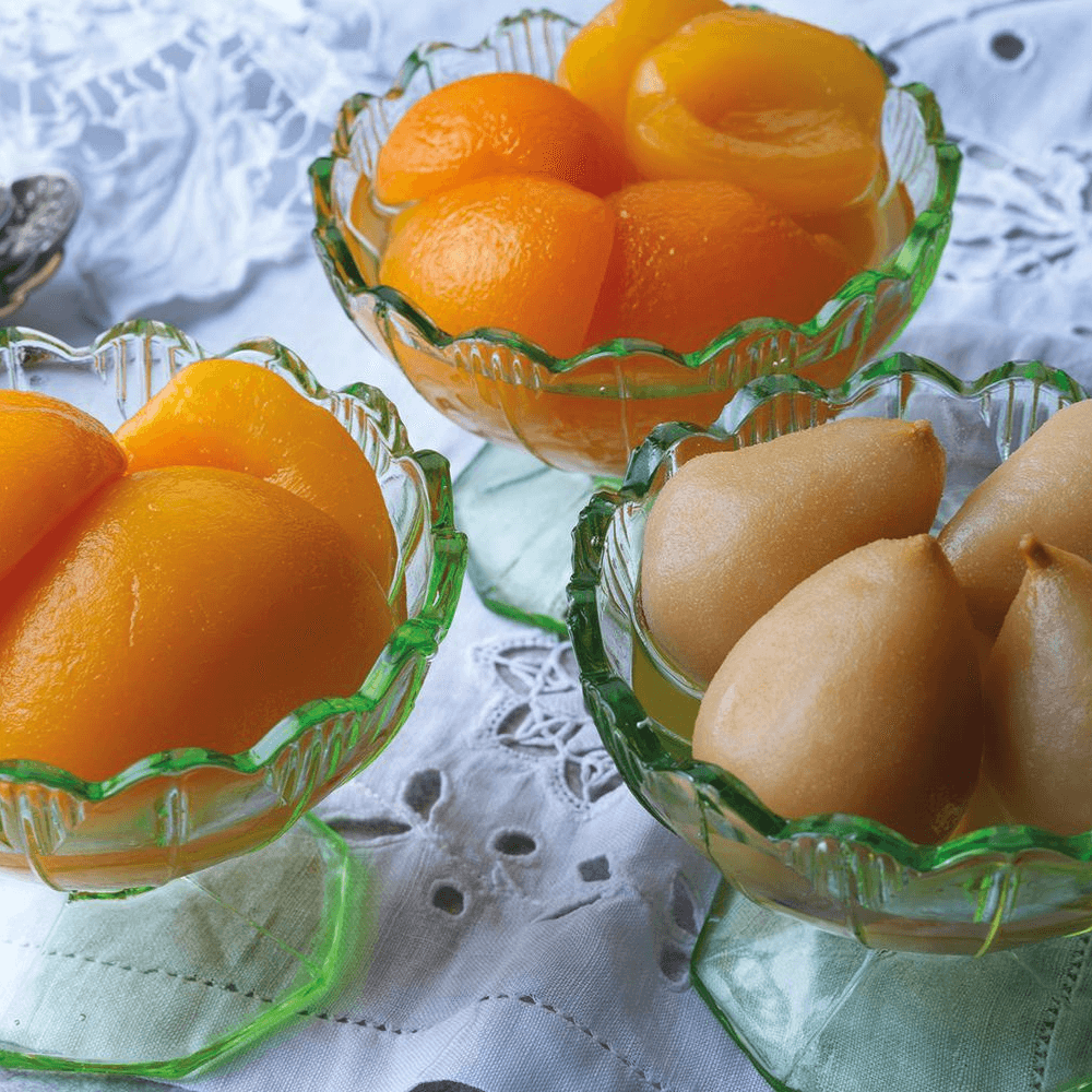 Selection of Three Fruits in Syrup